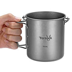 Taza de Titanio de750ml para Senderismo, Trekking