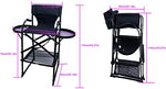 FGHDFH Silla De Director Ligera De Camping, Exterior Sillas De Maquillaje Plegables De Aluminio con Mesa Lateral Y Bolsillos Laterales, Directors Chair con Bolsa De Transporte Soporta 660 Lbs