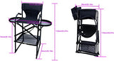 FGHDFH Silla De Director Ligera De Camping, Exterior Sillas De Maquillaje Plegables De Aluminio con Mesa Lateral Y Bolsillos Laterales, Directors Chair con Bolsa De Transporte Soporta 660 Lbs