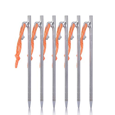 Boundless Voyage Paquete de 6 Clavijas para Carpas de aleación de Titanio de Alta Resistencia