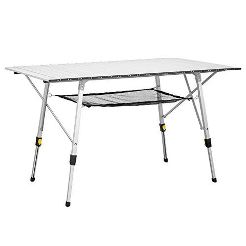 Uquip Variety L - Mesa para Acampada, Aluminio, 120 x 70cm, Altura Regulable