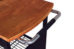 Tarrington House Barcacoa para carbón, de hierro y madera de eucalipto, 113 x 61 x 100 cm, superficies auxiliares, con ruedas, negro