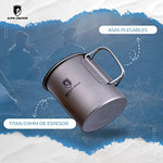 Alpin Loacker Juego de cocina de gas – Hornillo de gas para camping con olla de titanio, hornillo ligero de camping para exteriores, 750 ml, sin cartucho de gas