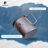 Alpin Loacker Juego de cocina de gas – Hornillo de gas para camping con olla de titanio, hornillo ligero de camping para exteriores, 750 ml, sin cartucho de gas