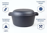 Hanseküche Olla de hierro fundido ya quemada con diámetro de 26 cm