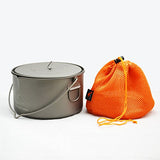Olla Toaks de titanio colgante para exterior, fácil de llevar, ofrece una amplia variedad de posibilidades, 2000ml