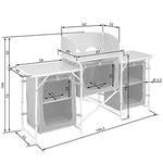 tectake 800747 Cocina de Camping, Aluminio, Plegable para Exteriores, Patas Ajustables, Compartimentos, Negro, Incl. Bolsa de Transporte - Varios Modelos (Tipo 1 | No. 403344)