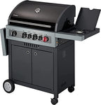 Enders Boston Black 4 IK Turbo barbacoa gas - Barbacoa de gas con infrarojos, Heat Range, cocina integrada y almacenaje para bombona gas - Barbacoa gas exterior con 4 Quemadores #8863633