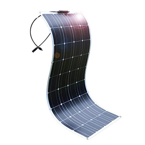 Placa Solar de 100W semiflexible ideal para la energía solar al aire libre, embarcaciones, camping, caravanas o autocaravanas