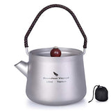 Boundless Voyage Hervidor de Titanio con Filtro Agua para Acampar Tetera de Titanio Juego de cafetera Cafetera Hervidor de Agua para Senderismo Uso Diario Ti15101B