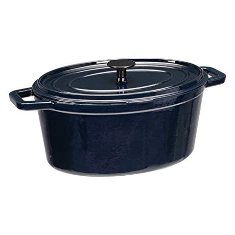 Amazon Basics – Olla holandesa de hierro fundido esmaltado prémium, ovalada, 5,9 l