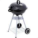 Aktive 52971 - Barbacoa carbón portátil redonda Ø46x89 cm, Con tapa y rejilla de ventilación, Doble parrilla con rejilla de ventilación, 2 ruedas incorporadas para fácil transporte