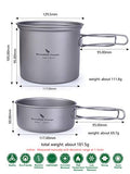 Boundless Titanium Pot Bowl con empuñadura Plegable Juego de vajilla de Cocina de Picnic para Acampar al Aire Libre