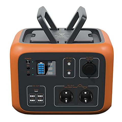Estación de Energia PowerOak Bluetti AC50S 500Wh con Inversor de 300W y Salidas AC/DC/USB, Generador Electrico Solar Power Station con Batería de Litio para Camping y Autocaravana