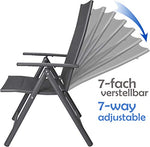 BRUBAKER Silla de Jardín Riva - Respaldo Alto Plegable - Respaldo Regulable en 7 Posiciones - Sillas Plegables - Resistentes a la Intemperie - Antracita