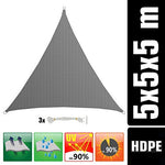 AMANKA - Toldo de Protección Solar UV Triangular - 5 x 5 x 5 m.
