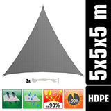 AMANKA - Toldo de Protección Solar UV Triangular - 5 x 5 x 5 m.
