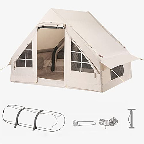 JINGRU Tienda de campaña Inflable Impermeable para Pesca, Senderismo, caping, mochilero,Tienda Inflable, Beige