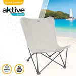 Aktive 62638 - Sillón plegable exterior camping, playa, jardín | Medidas 78x76x91,5cm |Incluye asa de transporte | Soporta hasta 115kg | Sillas plegables, silla exterior, camping
