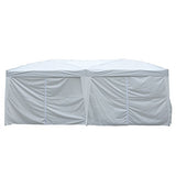 Outsunny Carpa Plegable en Acordeon 4 Paneles Laterales 2 Cortinas +Bolsa Transporte 5,91x2,97x2,55 m Blanco