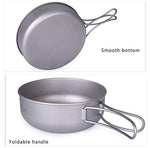 Boundless Voyage Ultraligero para Exteriores Juego de tazón de Titanio 3PCS Juego de Utensilios de Cocina Picnic Titanium Pan