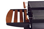 Tarrington House Barbacoa portátil de carbón Gouette con forma rectangular y doble parrilla, acero / FSC madera de pino, altura regulable, con ruedas, negro