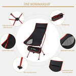 WOLTU Silla de Camping Silla Plegable Ultraligera y Portátil con Bolsa de Transporte, Silla para Acampar Fácil Transporte, para Playa,Pesca y Acampada Soporta hasta 140 KG Rojo + Negro CPS8133rt