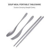 Boundless Voyage 3 unids titanio Tenedor cuchara palillos para acampar viaje casa con bolsa de transporte cubiertos al aire libre Utensilios de cocina Ti1071T