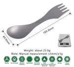 Boundless Voyage Titanio 3 en 1 Cuchara Tenedor Cuchillo Spork Cubiertos Cubiertos Cubiertos 1.2 mm Espesar Utensilios de Titanio Profesionales