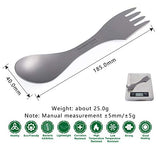 Boundless Voyage Titanio 3 en 1 Cuchara Tenedor Cuchillo Spork Cubiertos Cubiertos Cubiertos 1.2 mm Espesar Utensilios de Titanio Profesionales