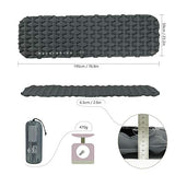 Naturehike Almohadilla para Dormir, Grosor de 6,5 cm, Almohadilla para Dormir Individual, cojín Inflable para Exteriores, Compacto y Resistente a la Humedad, Adecuado para Caminatas (Gris)