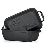 BBQ-Toro Molde para Pan | 2 en 1 - Olla + Sartén Rectangular de Hierro Fundido para Horno | 4,5 litros
