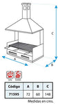 IMEX EL ZORRO 71595 - Cajón Barbacoa Especial Paellera c/Chimenea y Parrilla INOX. 72x60x148 cms.