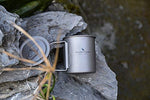 Boundless Voyage Camping Cookware Ti15141A - Olla de titanio con tapa plegable (200 ml), diseño ultraligero