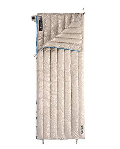 Naturehike Ultraligero de plumón de Ganso Blanco Rectangular Sacos de Dormir de Invierno 2 ℃ Límite (Caqui-L)