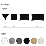 Lumaland toldo Vela de Sombra 100% Polietileno de Alta Densidad Filtro UV Incl Cuerdas Nylon 4x4x4 Gris Claro