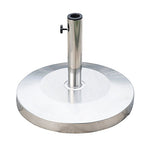 Outsunny Base Sombrilla Acero Inoxidable Soporte Pie para Parasol Φ34mm/Φ38mm/Φ48mm Jardín Patio Color Plateado