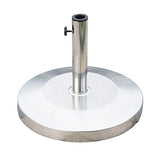 Outsunny Base Sombrilla Acero Inoxidable Soporte Pie para Parasol Φ34mm/Φ38mm/Φ48mm Jardín Patio Color Plateado