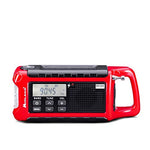 Midland ER200 Radio portátil multifuncional, Power Bank de emergencia 2200 mAh y linterna LED, radio AM/FM con carga a manivela, solar y USB – 1 radio de emergencia, baterías recargables, cable USB