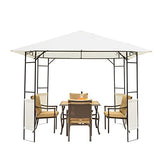 Outsunny Carpa 3x3x2.6m Cenador Jardin Marco de Acero y 4 Paraviento Lateral Color Crema