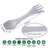 Boundless Voyage Tenedor de Titanio Ultraligero Cuchara de Titanio para Acampar Cuchara Exterior Utensilios de Titanio