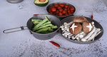 Boundless Voyage Tazón de titanio de 450 ml con mango plegable al aire libre, camping, picnic, vajilla portátil de arroces, cuenco para exteriores Ti15156B