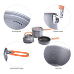 Fire-Maple Kit de Utensilios de Cocina Compactos para Camping con Diseño Anidado Incluye Una Olla, Un Hervidor y Una Sartén Antiadherente, Ideal Para Pescar, Hacer Picnics y Acampar