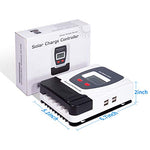 Regulador de carga solar 30 A, compatible con baterías de gel sellado Li, cubierta deslizante oculta el terminal y cables desordenados, destornillador integrado