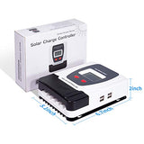 Regulador de carga solar 30 A, compatible con baterías de gel sellado Li, cubierta deslizante oculta el terminal y cables desordenados, destornillador integrado