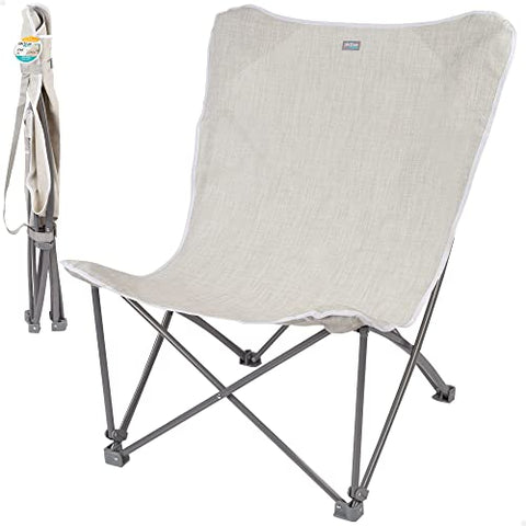 Aktive 62638 - Sillón plegable exterior camping, playa, jardín | Medidas 78x76x91,5cm |Incluye asa de transporte | Soporta hasta 115kg | Sillas plegables, silla exterior, camping