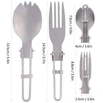 Set tenedor y cuchara plegable Spork Titanio senderismo y camping