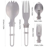 Set tenedor y cuchara plegable Spork Titanio senderismo y camping