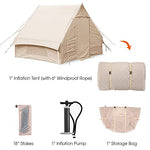JINGRU Tienda de campaña Inflable Impermeable para Pesca, Senderismo, caping, mochilero,Tienda Inflable, Beige