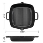 Overmont Sartén de hierro fundido lista para usar con dos asas, 26 cm